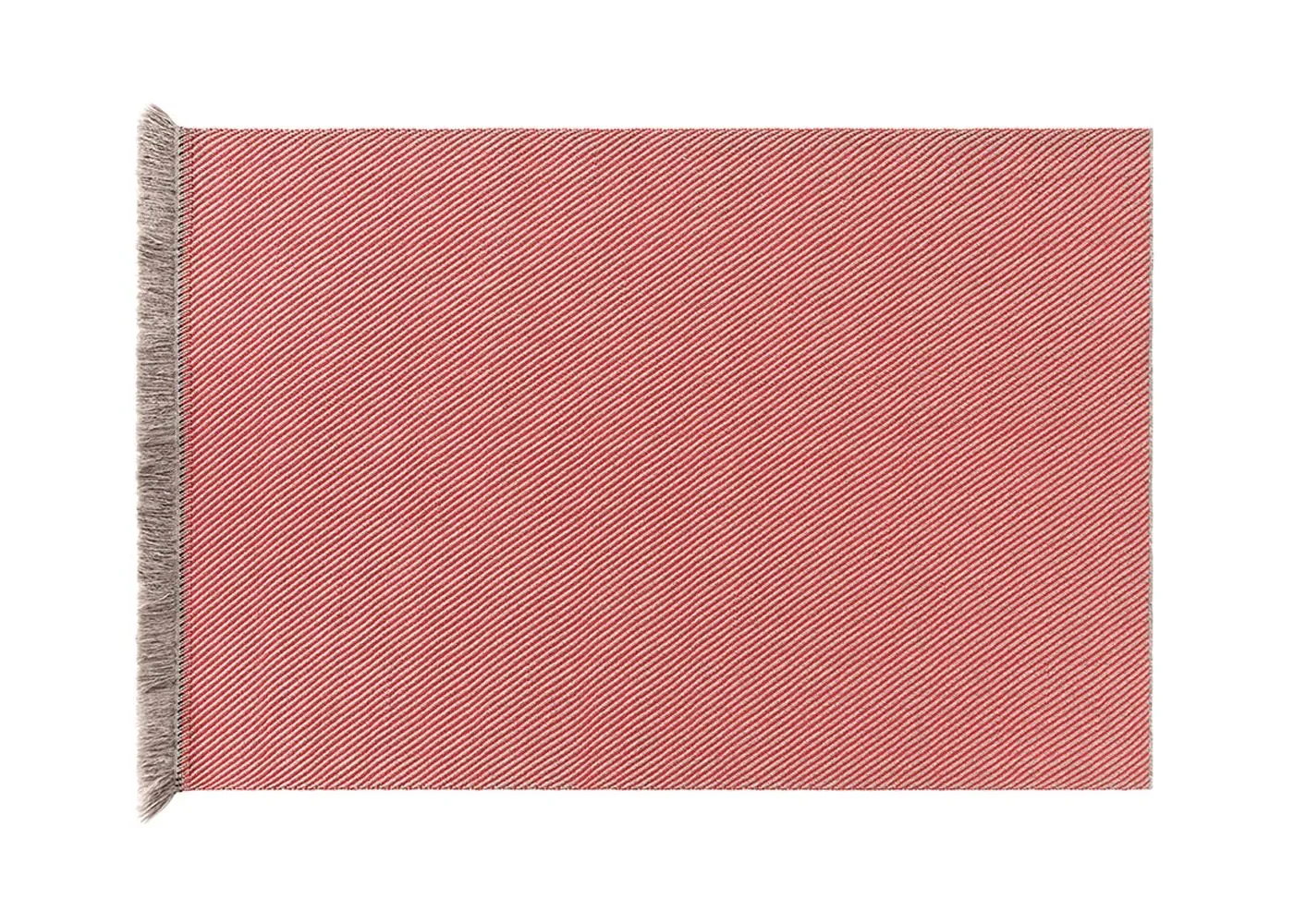 Diagonal Striped Rug with Tassels - Red, Outdoor image