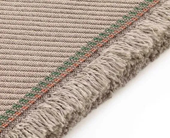 Diagonal Weave Outdoor Rug - Almond Ivory