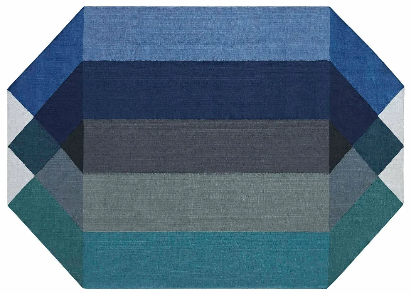Small Octagonal Kilim Rug - Blue, Recycled PET image