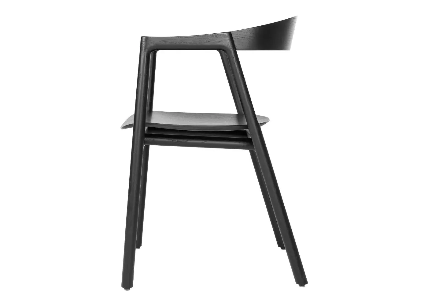 Dining Chair - Black, Lacquered Oak