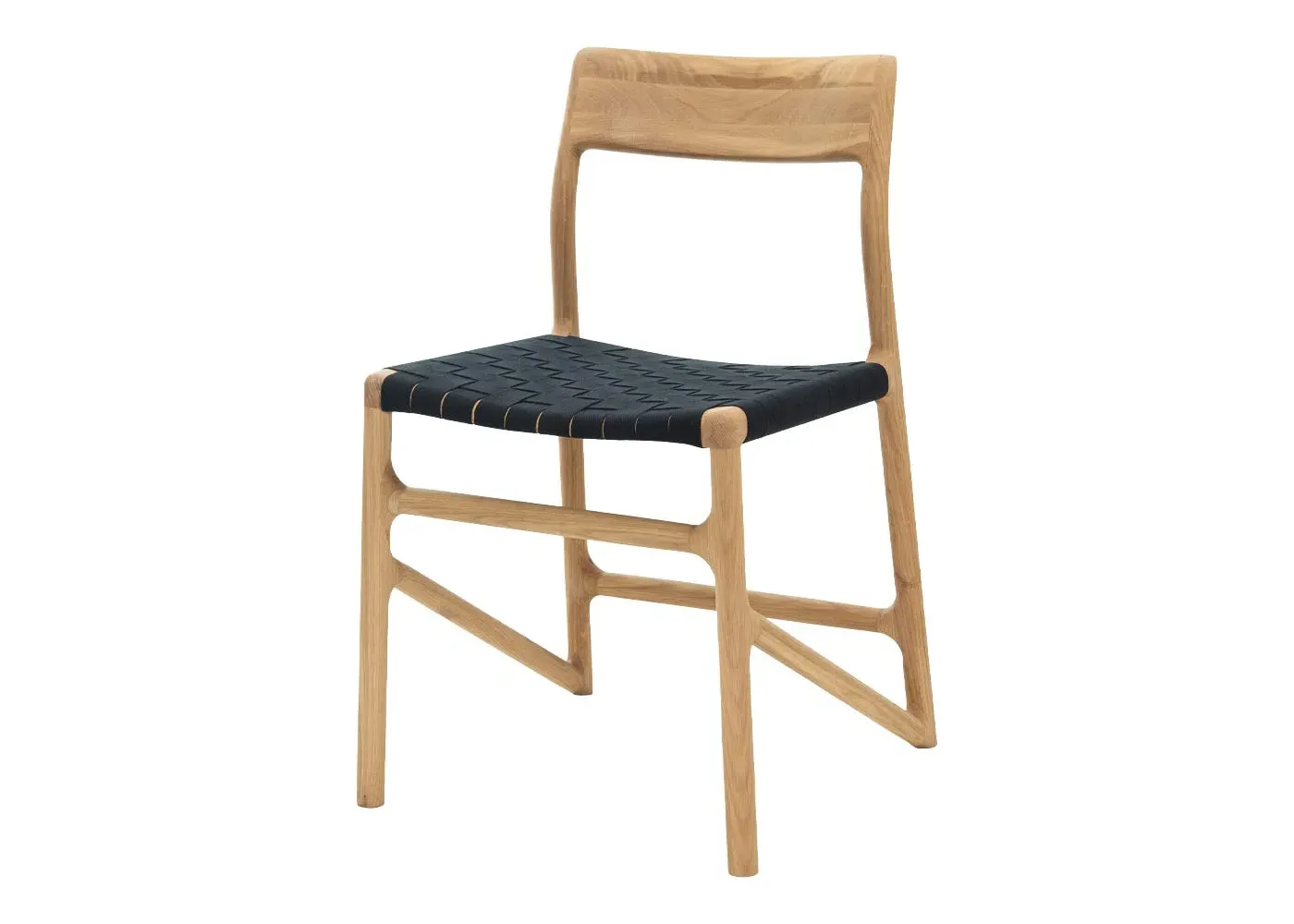 Dining Chair with Webbing - Black, Oak image