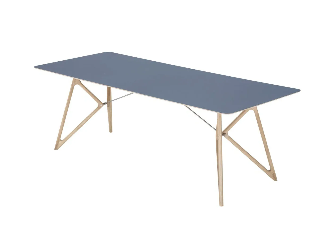 Dining Table with Angled Legs - Blue, Oak