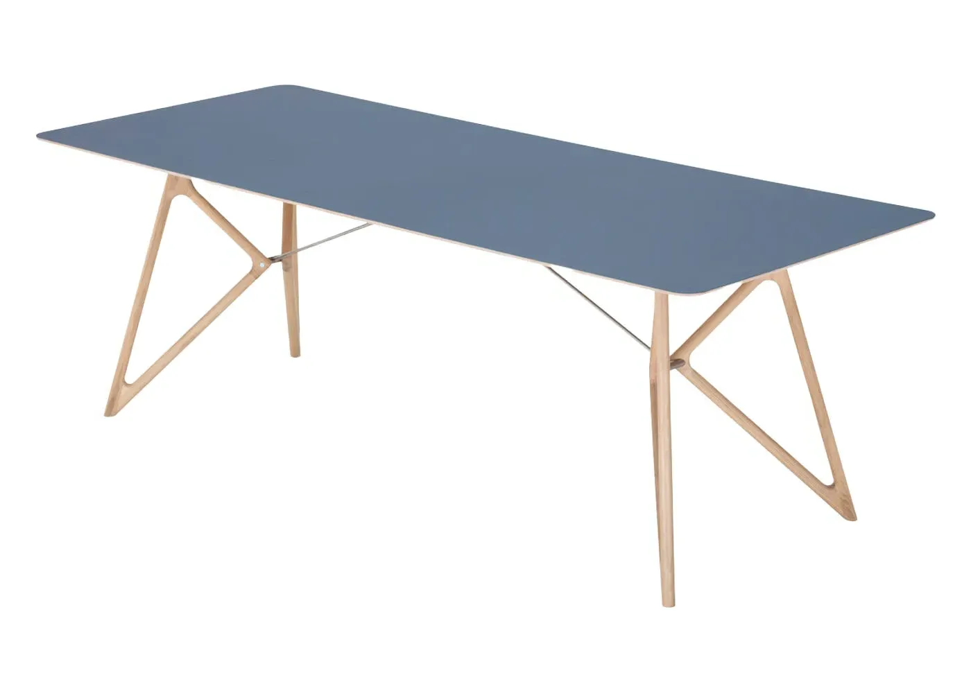 Dining Table with Angled Legs - Blue, Oak