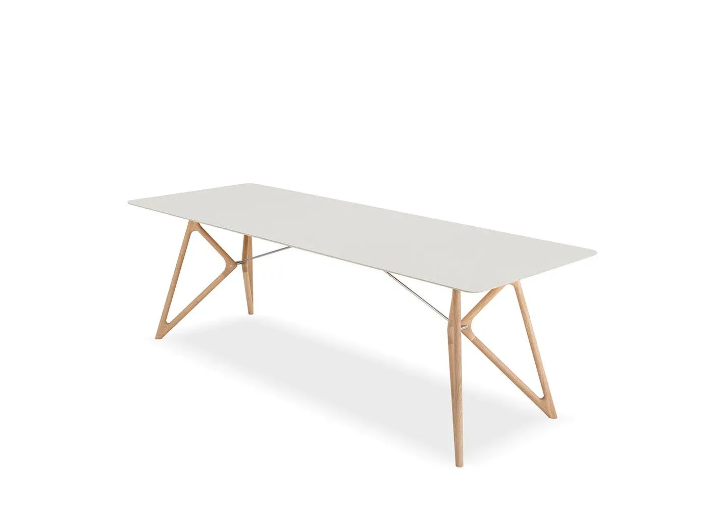 Dining Table with Angled Legs - Mushroom, Oak