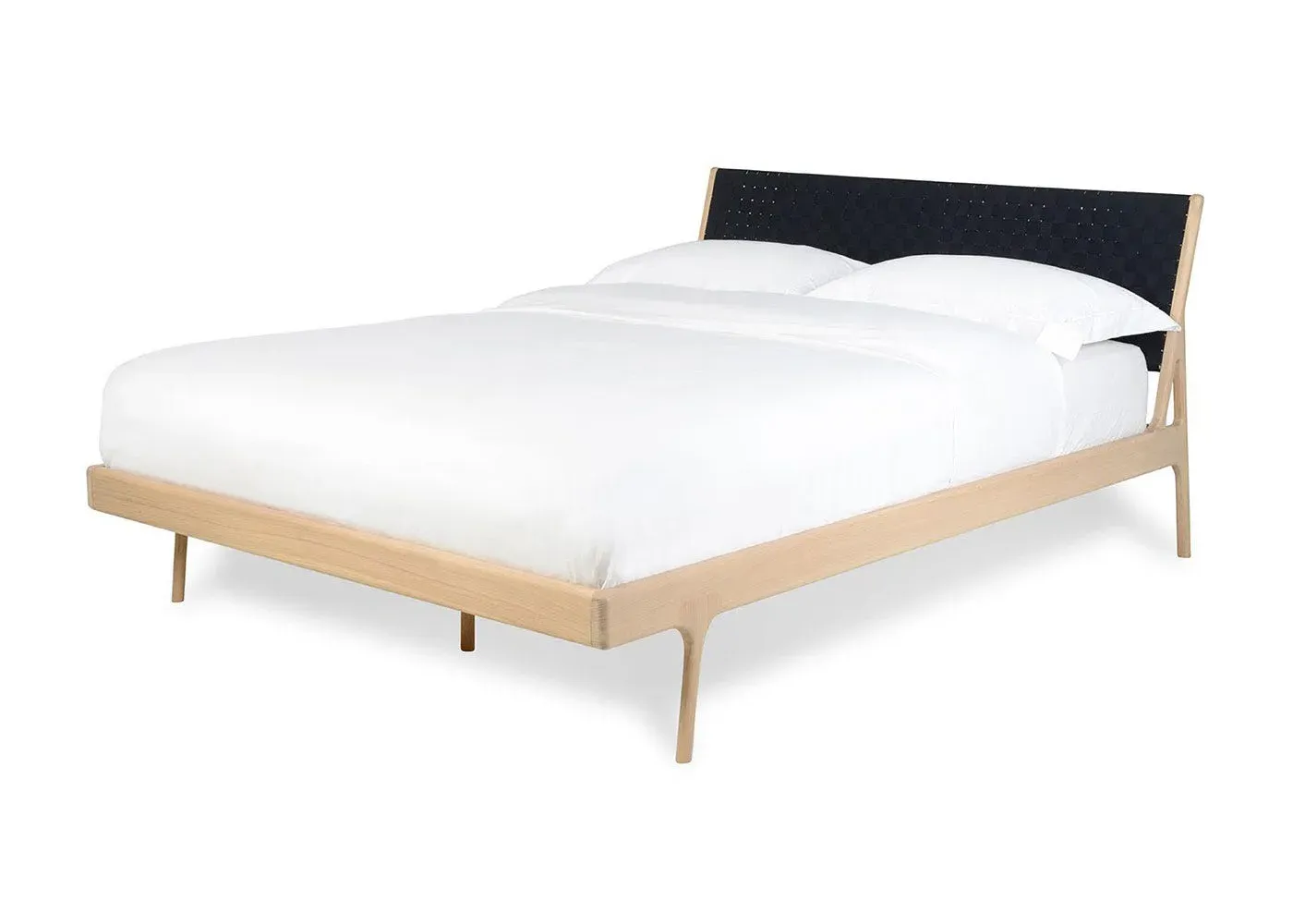 Double Bed with Webbing - Light Wood, Oak image