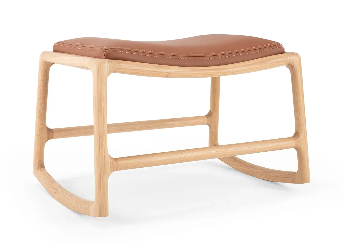 Footstool - Brown, Leather