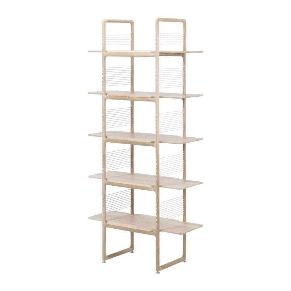 Room Divider with Rope Detail - Oak, Solid Wood image