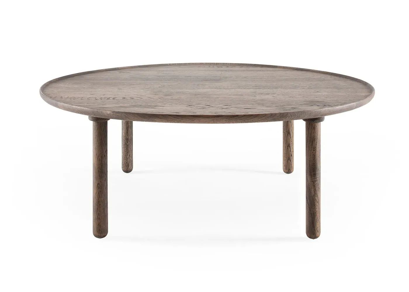 Round Coffee Table - Dark Wood, Oiled Oak
