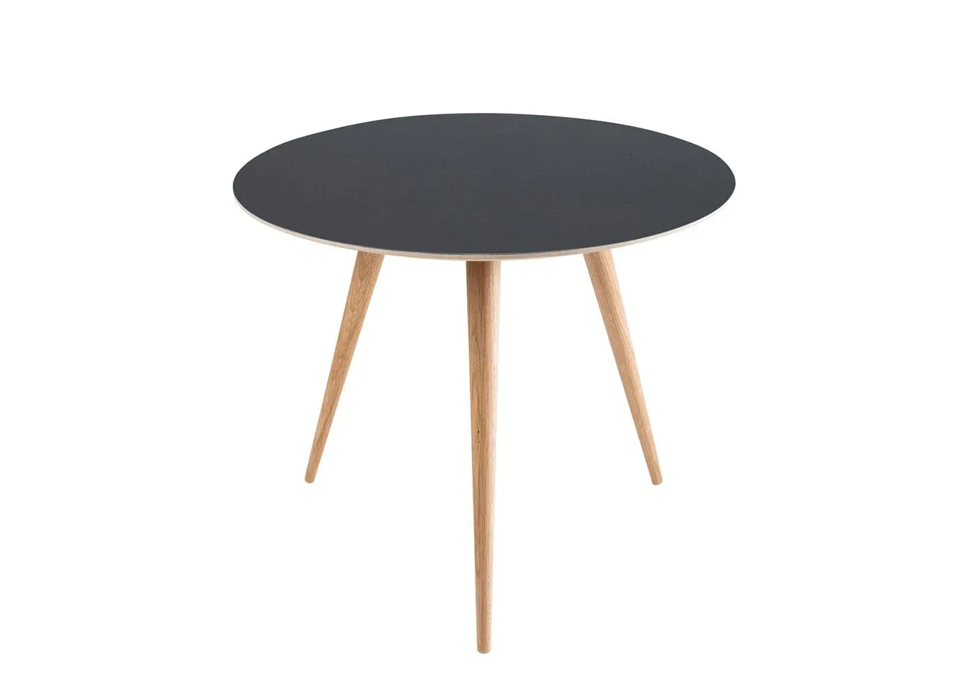 Round Side Table - Black, Oak