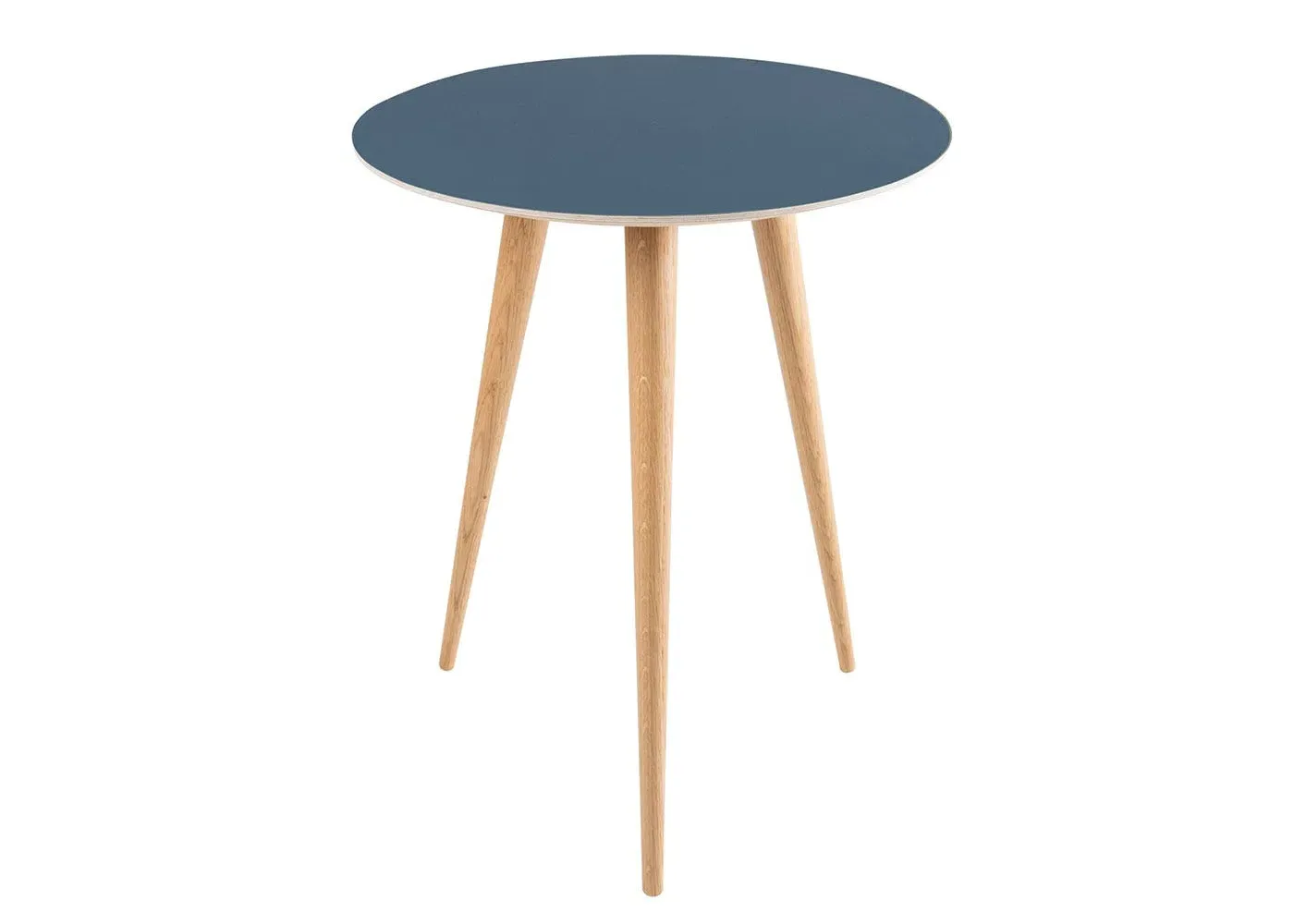 Round Side Table - Blue, Oak