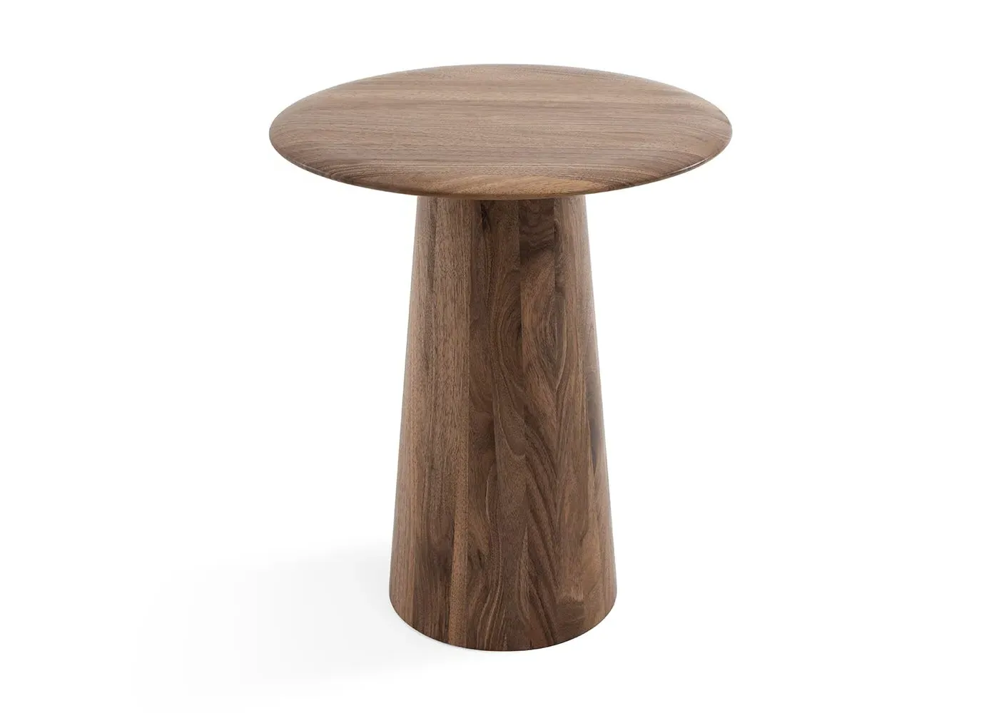 Round Side Table - Dark Wood, Walnut
