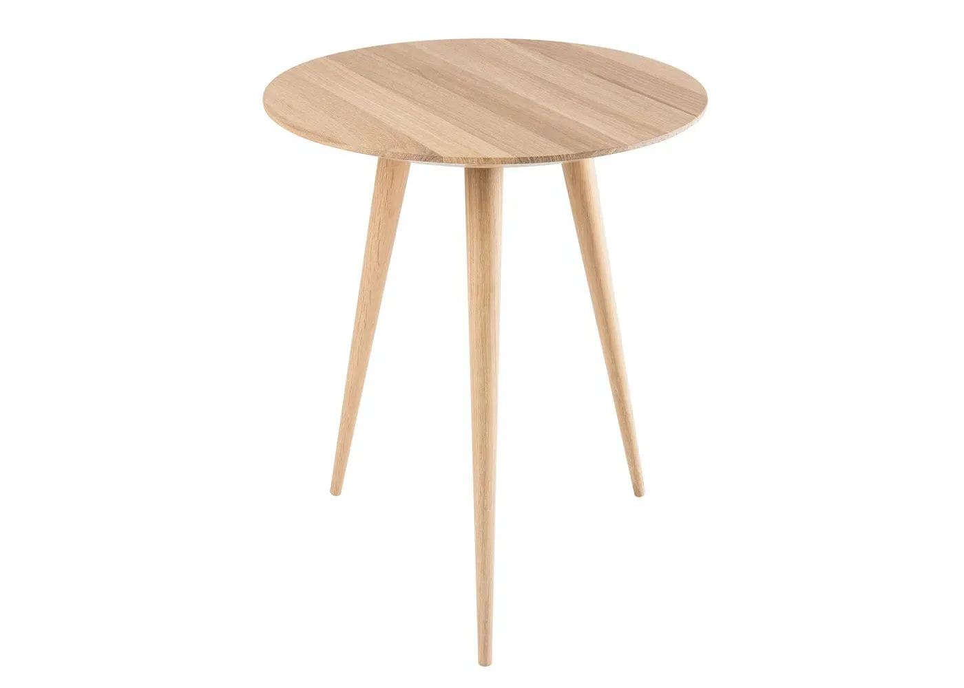 Round Side Table - Light Wood, Oak
