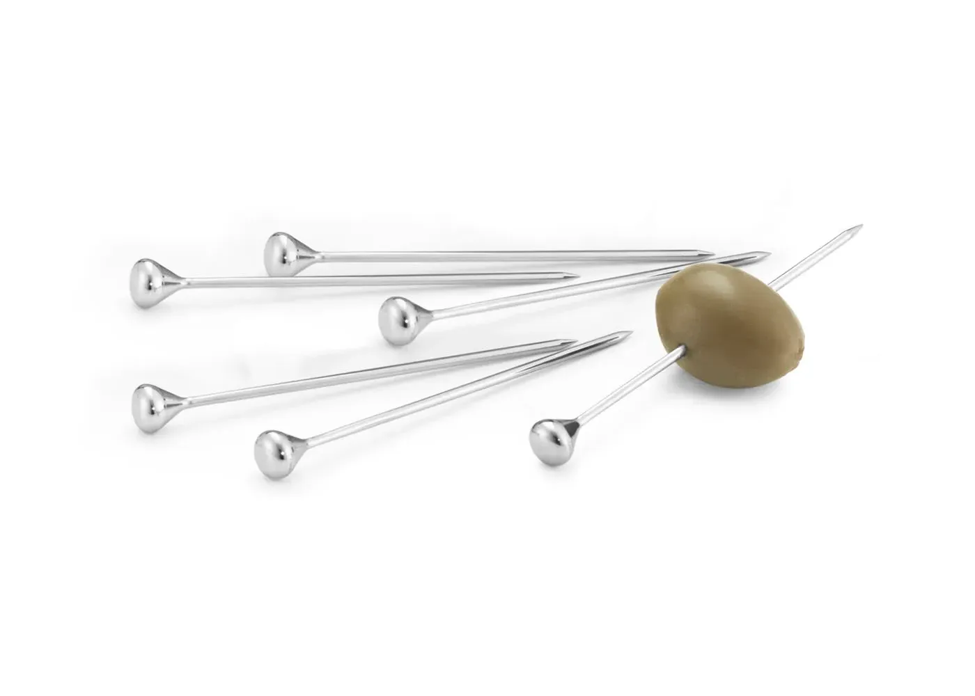 6-Piece Cocktail Sticks Set - Silver, Steel image