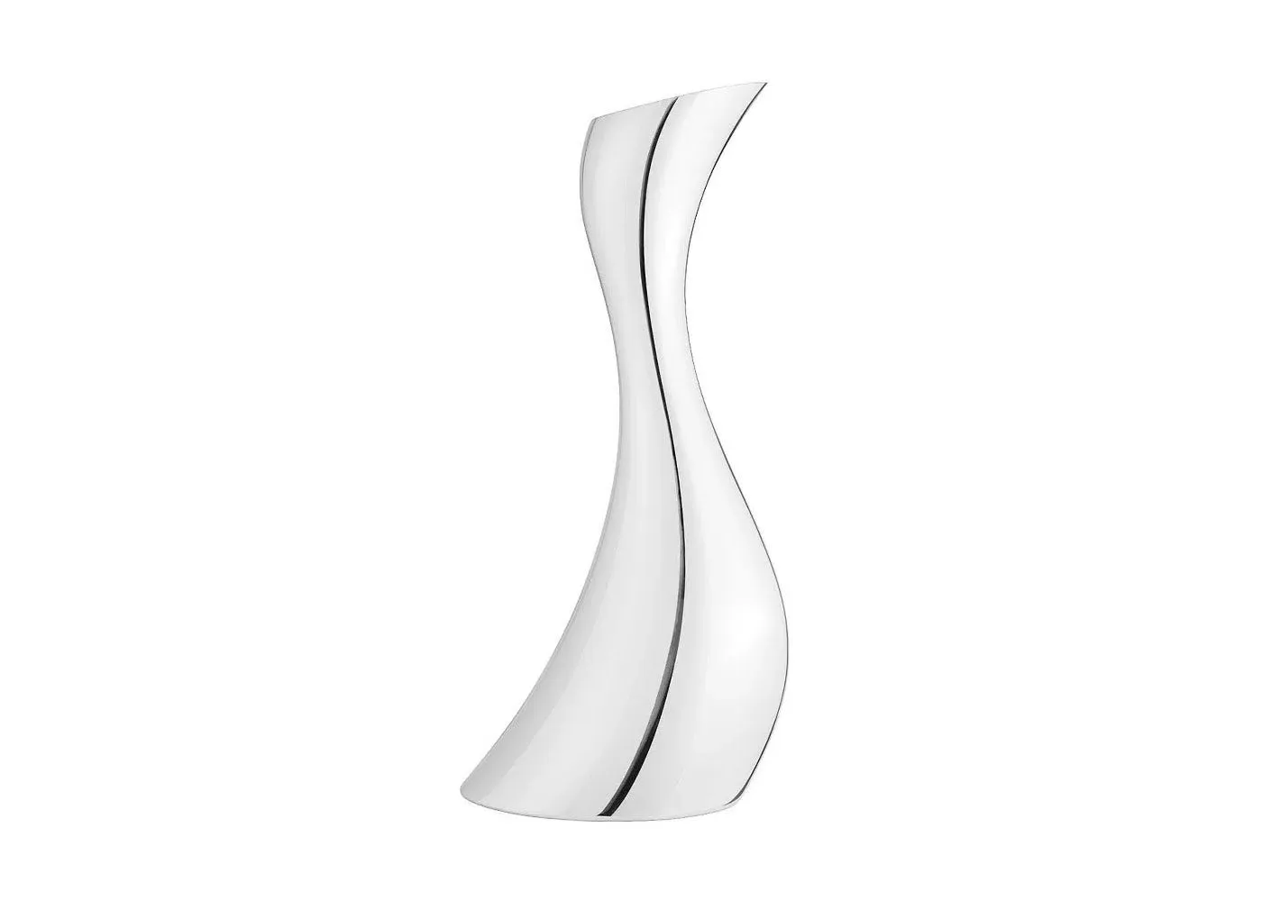 Curved Pitcher with Handle - Silver, Stainless Steel image