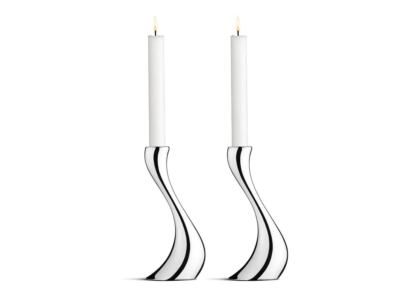 Medium Candleholder Set of 2 - Silver, Steel image