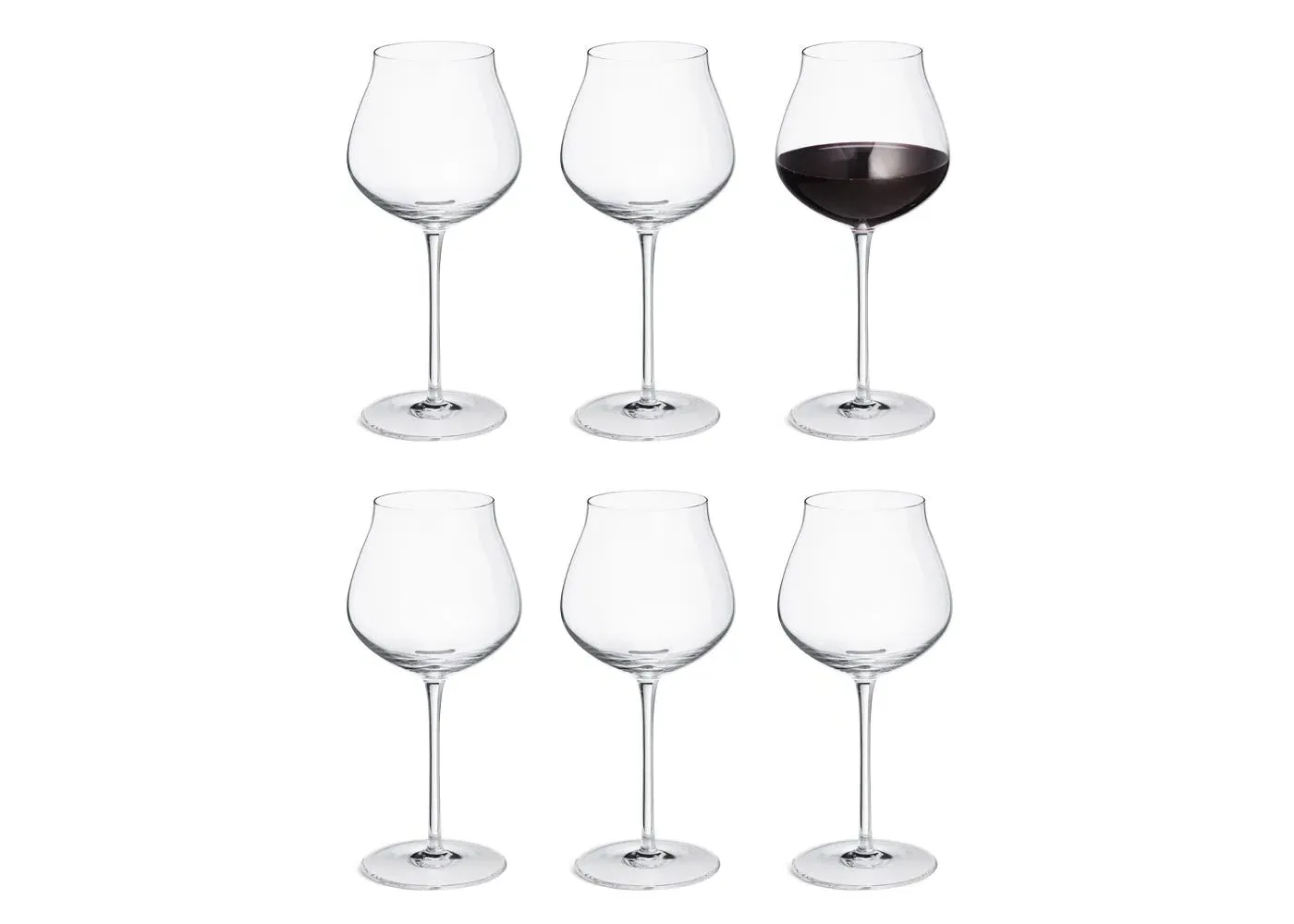 Red Wine Glass Set of 6 - Clear, Glass