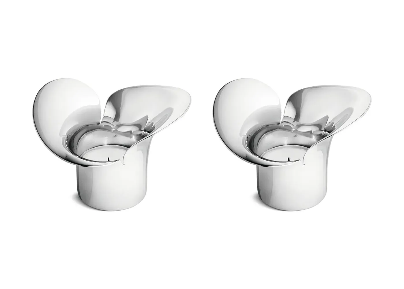 Tea Light Set of 2 - Silver, Metal image