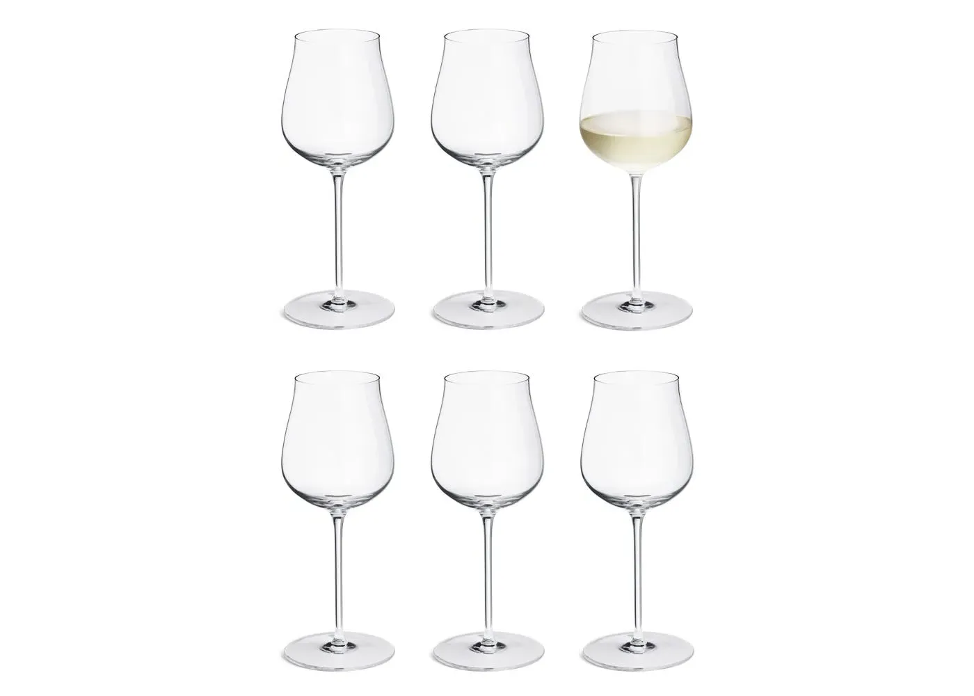 White Wine Glass Set of 6 - Clear, Glass