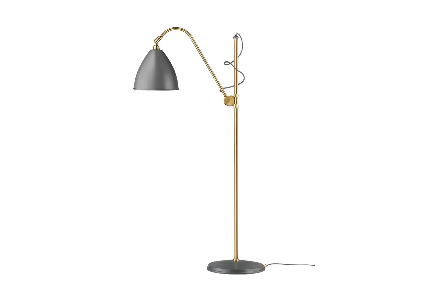 Adjustable Floor Lamp with Rotating Shade - Grey
