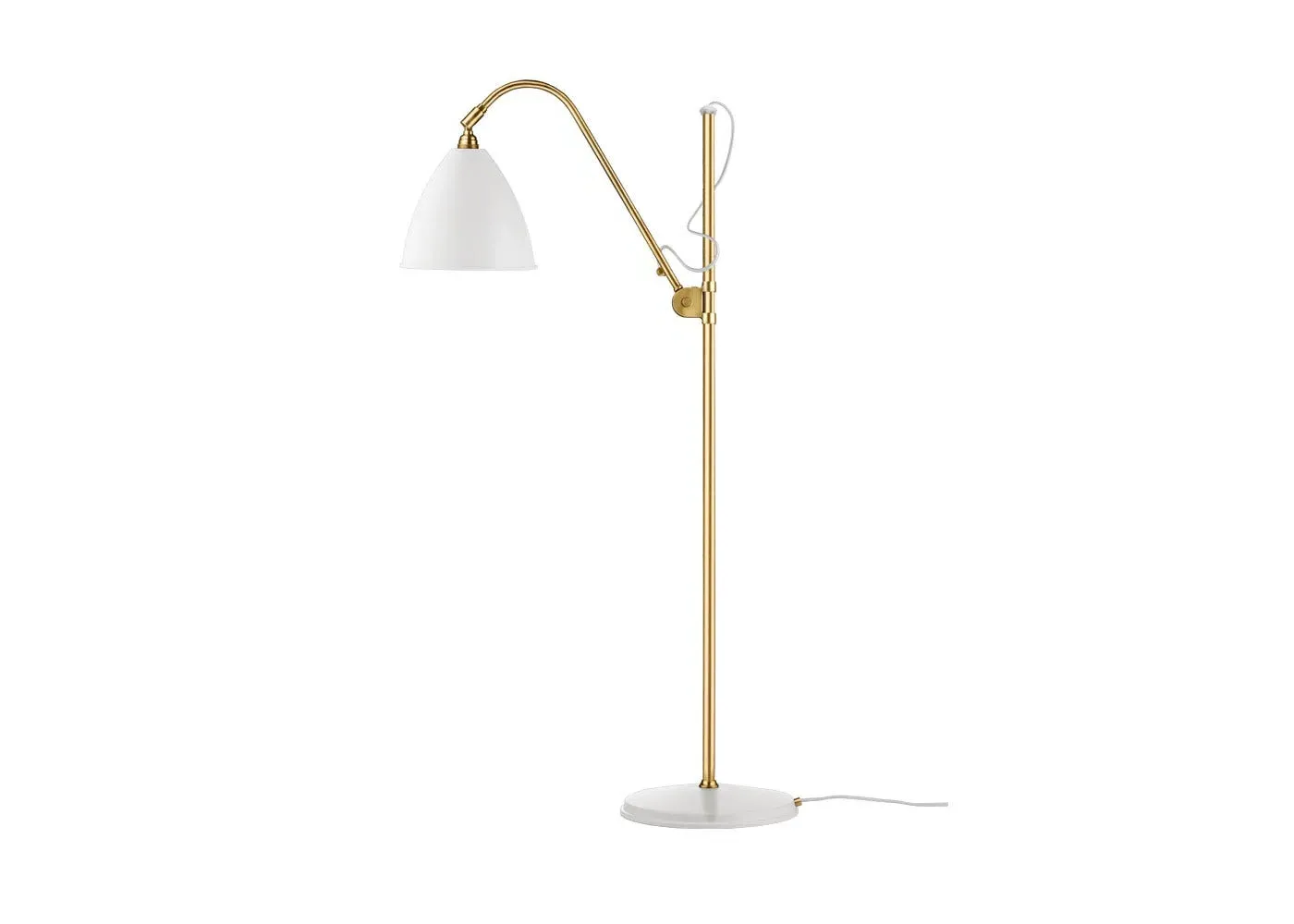 Adjustable Floor Lamp with Rotating Shade - White