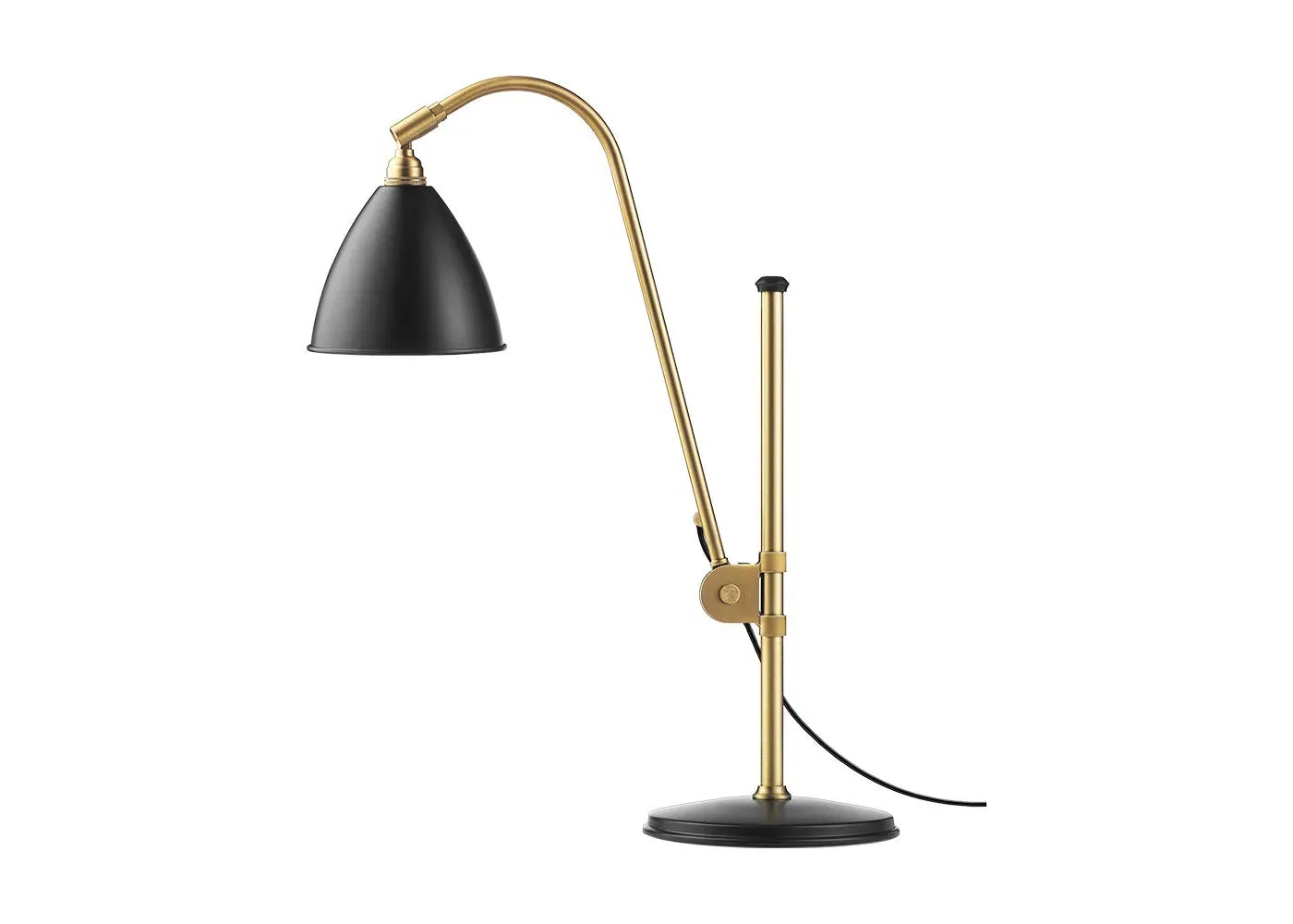 Adjustable Table Lamp with Pivot Arm - Black, Brass image