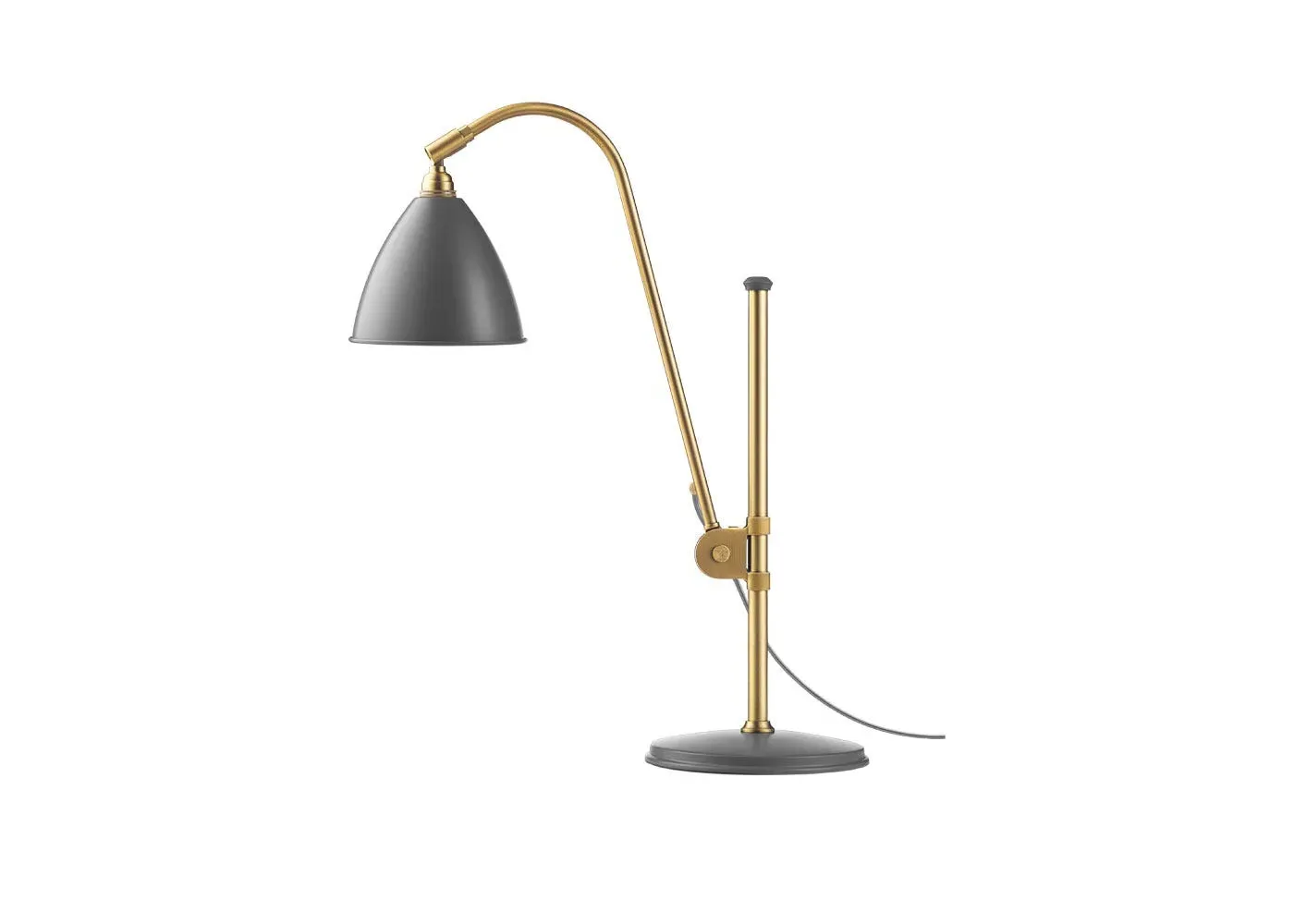Adjustable Table Lamp with Pivot Arm - Grey, Brass