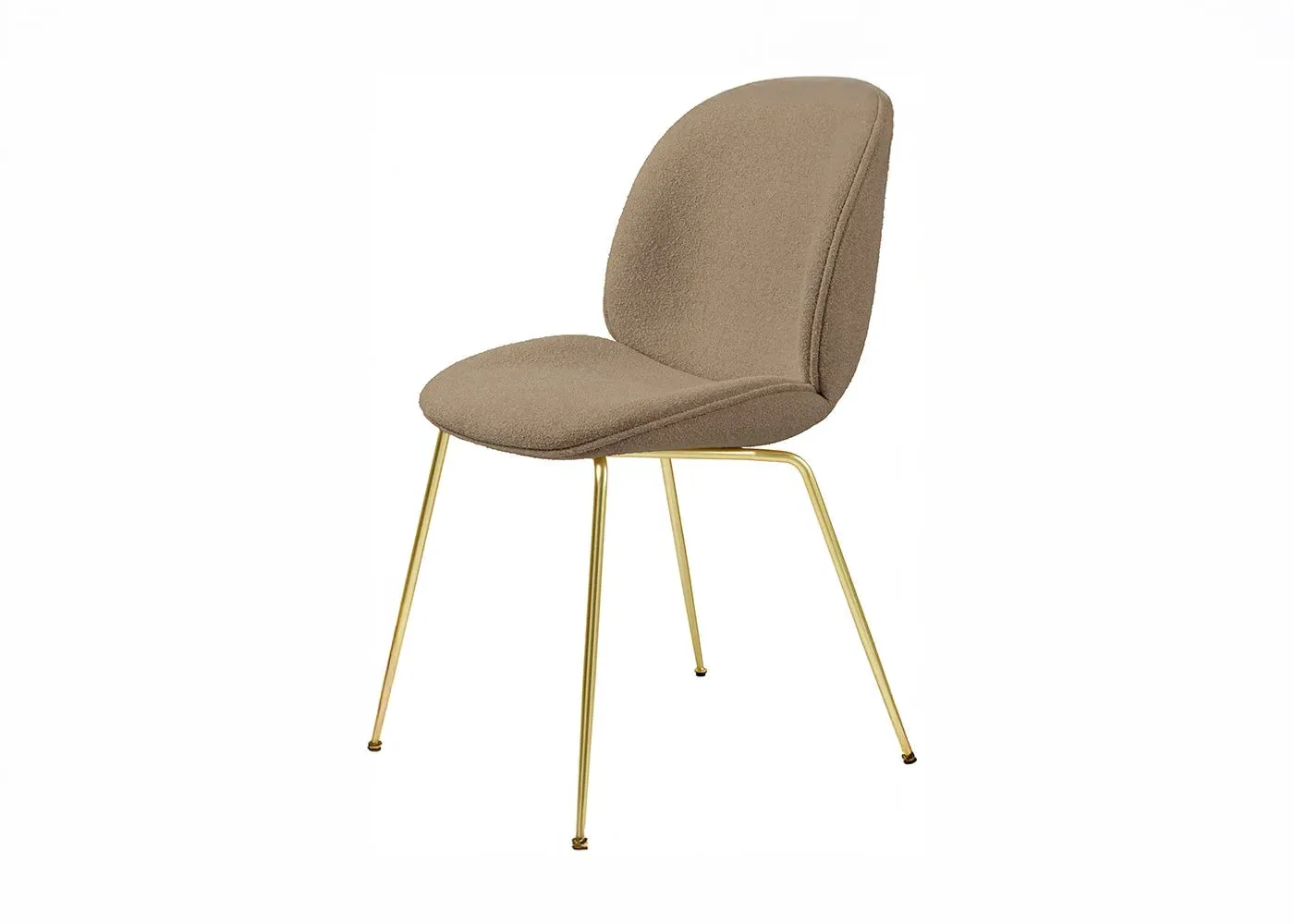 Beetle Dining Chair - Brass, Boucle