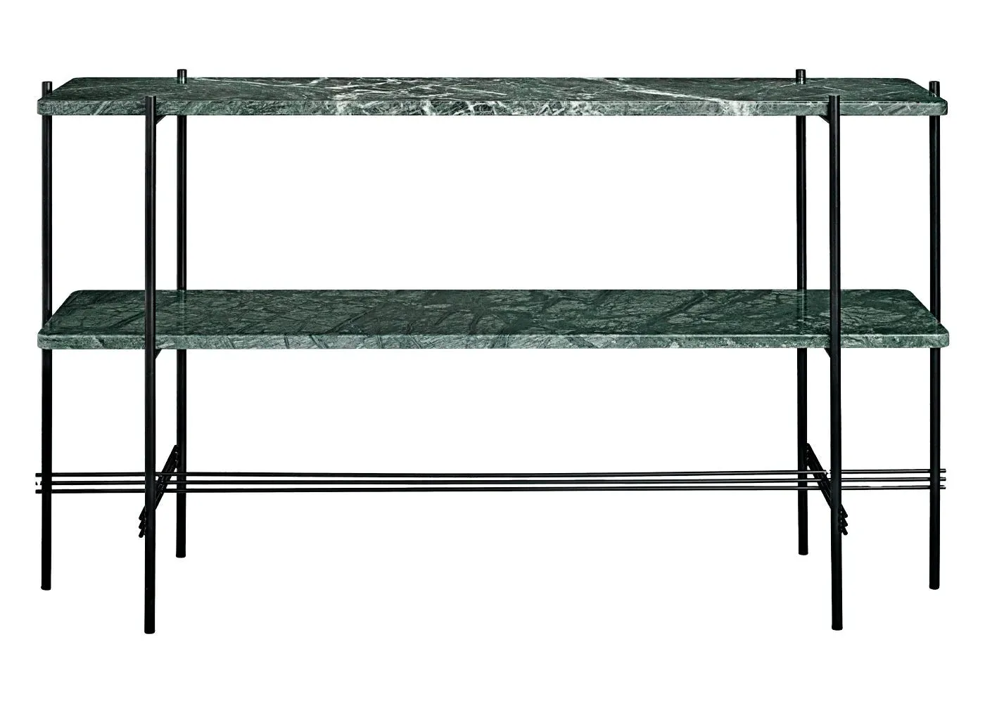 Console Table with Black Base - Green, Marble
