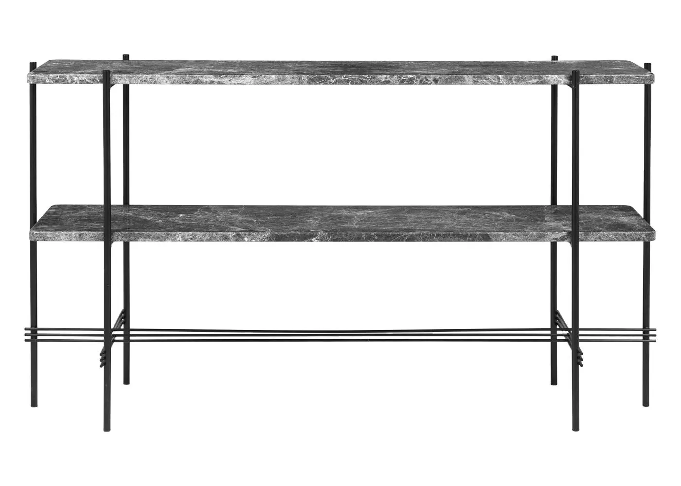 Console Table with Black Base - Grey, Marble