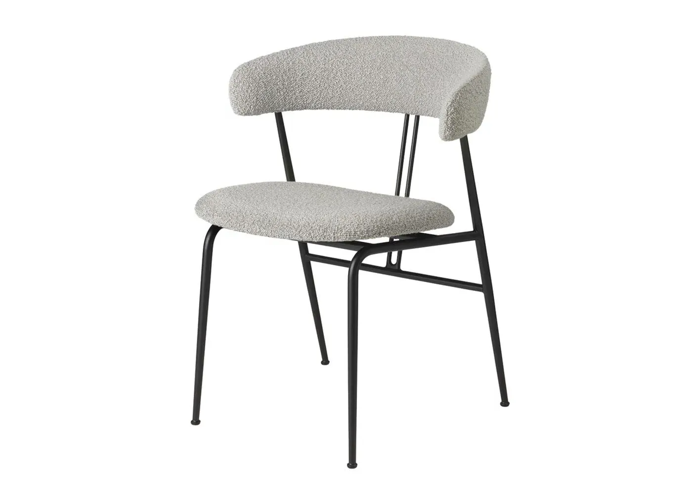 Dining Chair with Black Base - Grey