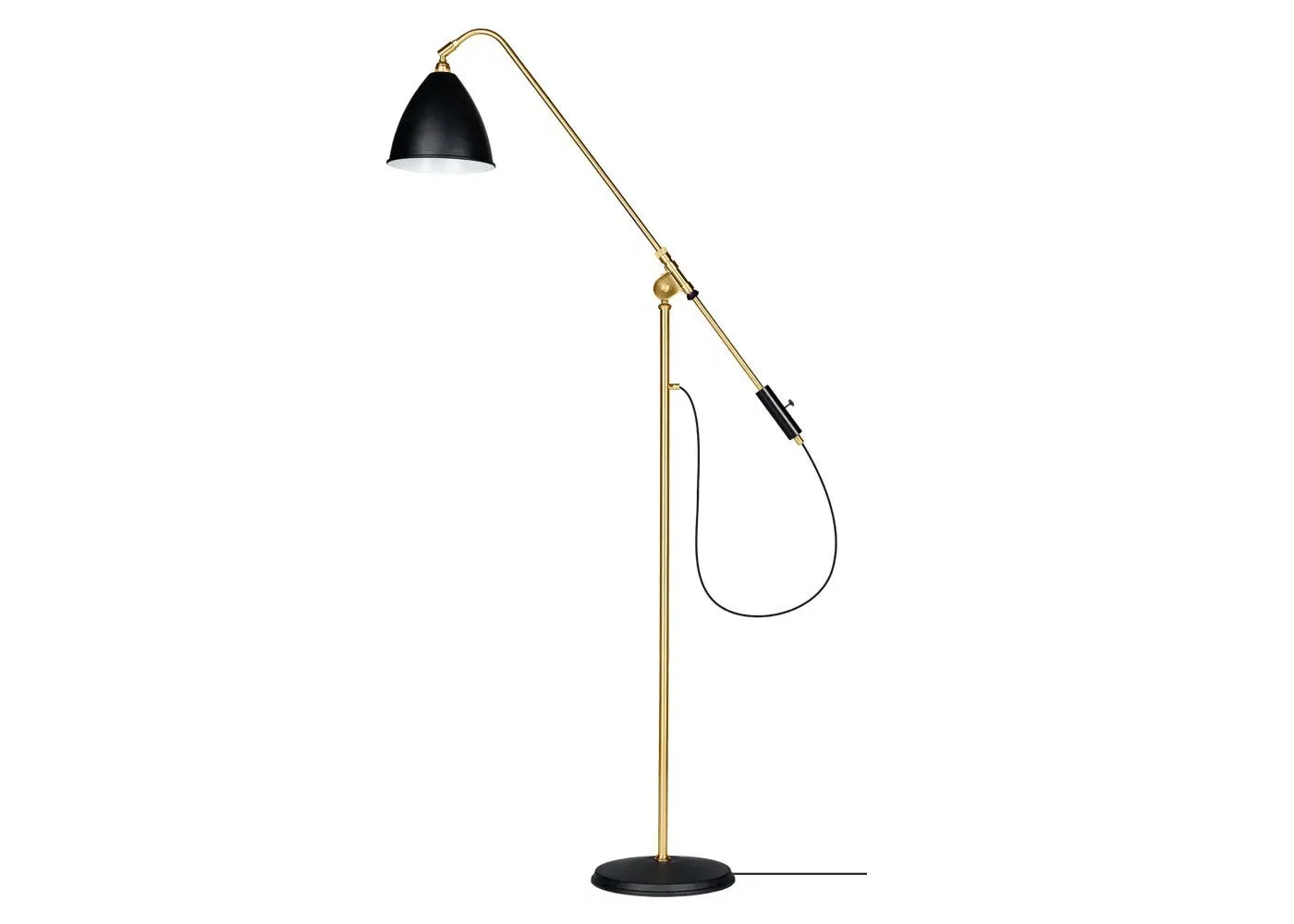 Floor Lamp with Adjustable Arm - Black, Brass image