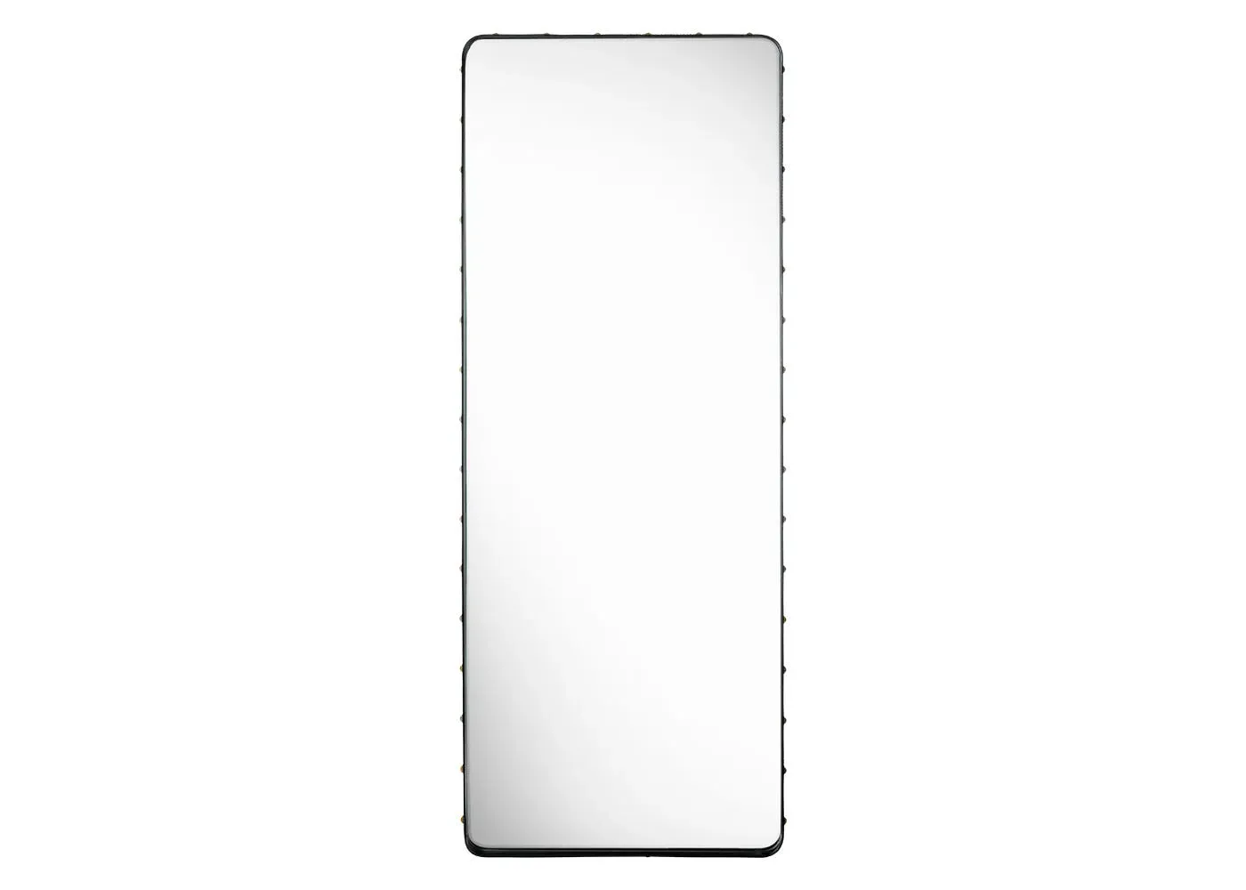 Large Rectangular Wall Mirror - Black, Leather