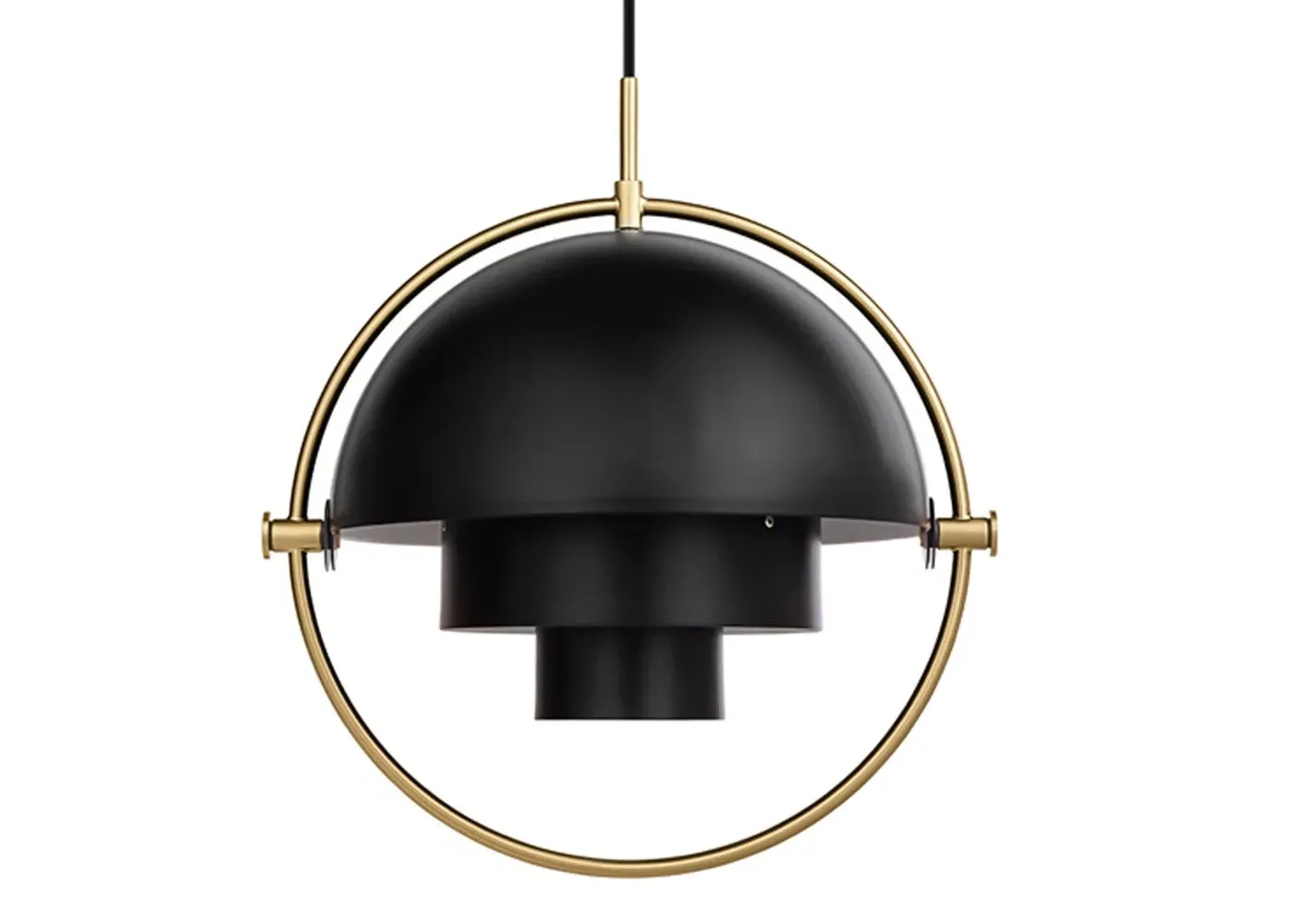 Pendant Light with Adjustable Shades - Black, Brass image