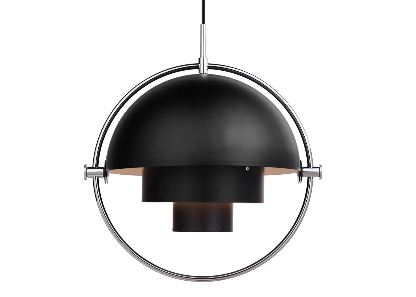 Pendant Light with Adjustable Shades - Black, Chrome image