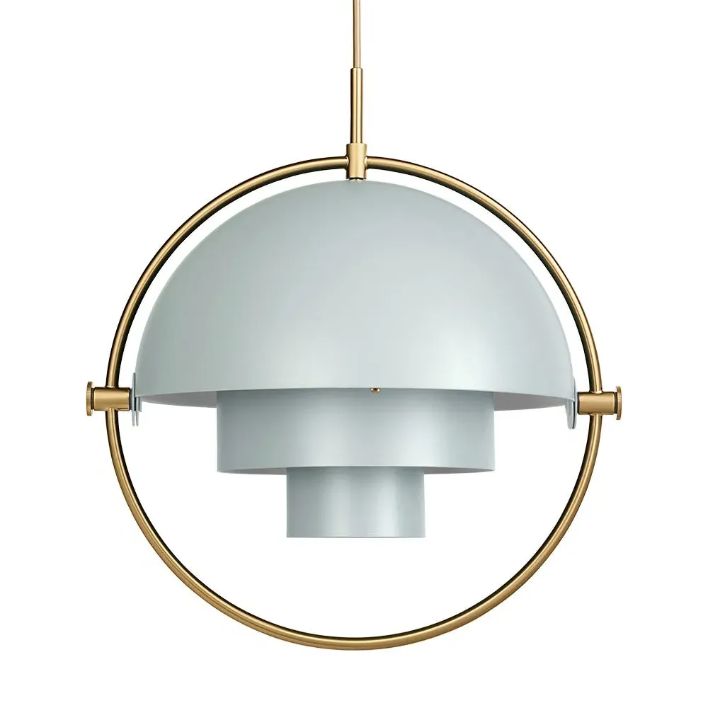 Pendant Light with Adjustable Shades - Grey, Brass