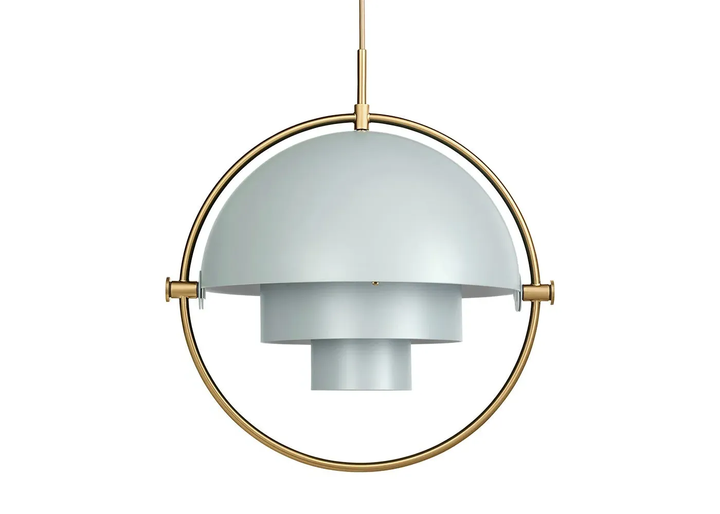 Pendant Light with Adjustable Shades - Grey, Brass