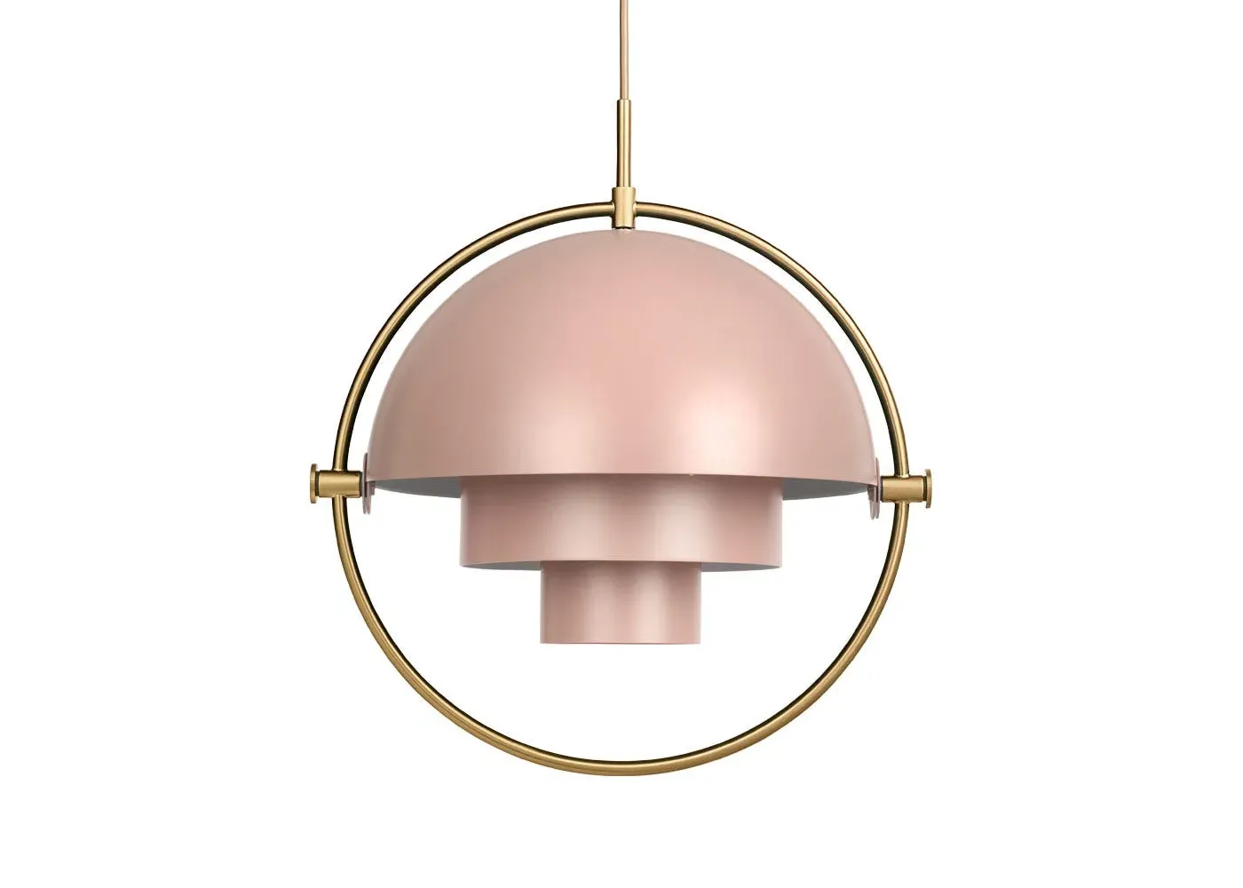 Pendant Light with Adjustable Shades - Pink, Brass
