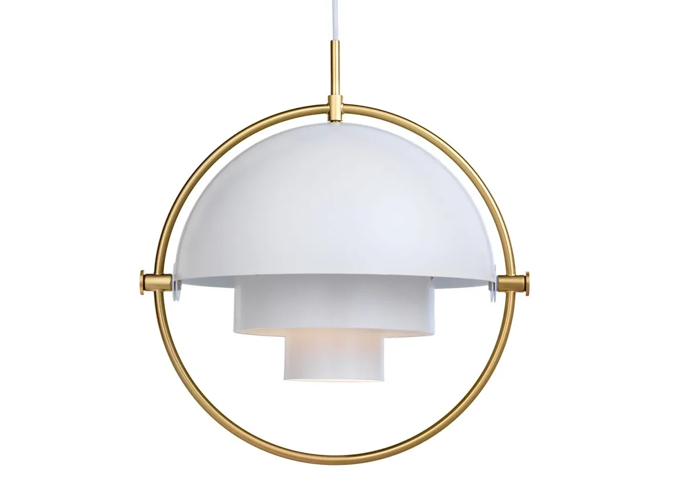 Pendant Light with Adjustable Shades - White, Brass