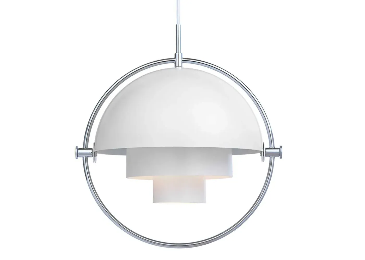 Pendant Light with Adjustable Shades - White, Chrome