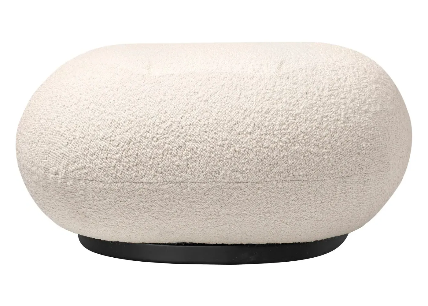 Round Ottoman with Base - Matt Black image