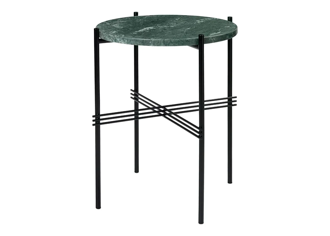 Round Side Table - Green, Marble