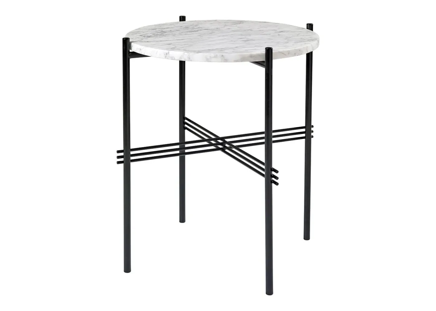 Round Side Table - White, Marble