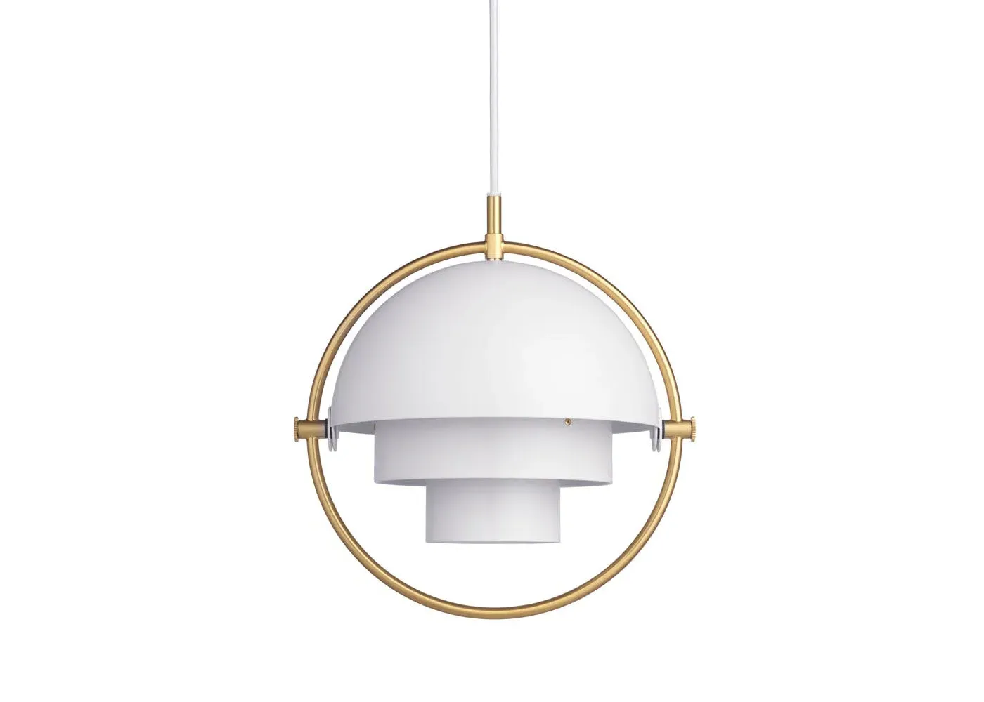 Small Pendant Light Adjustable - White, Brass