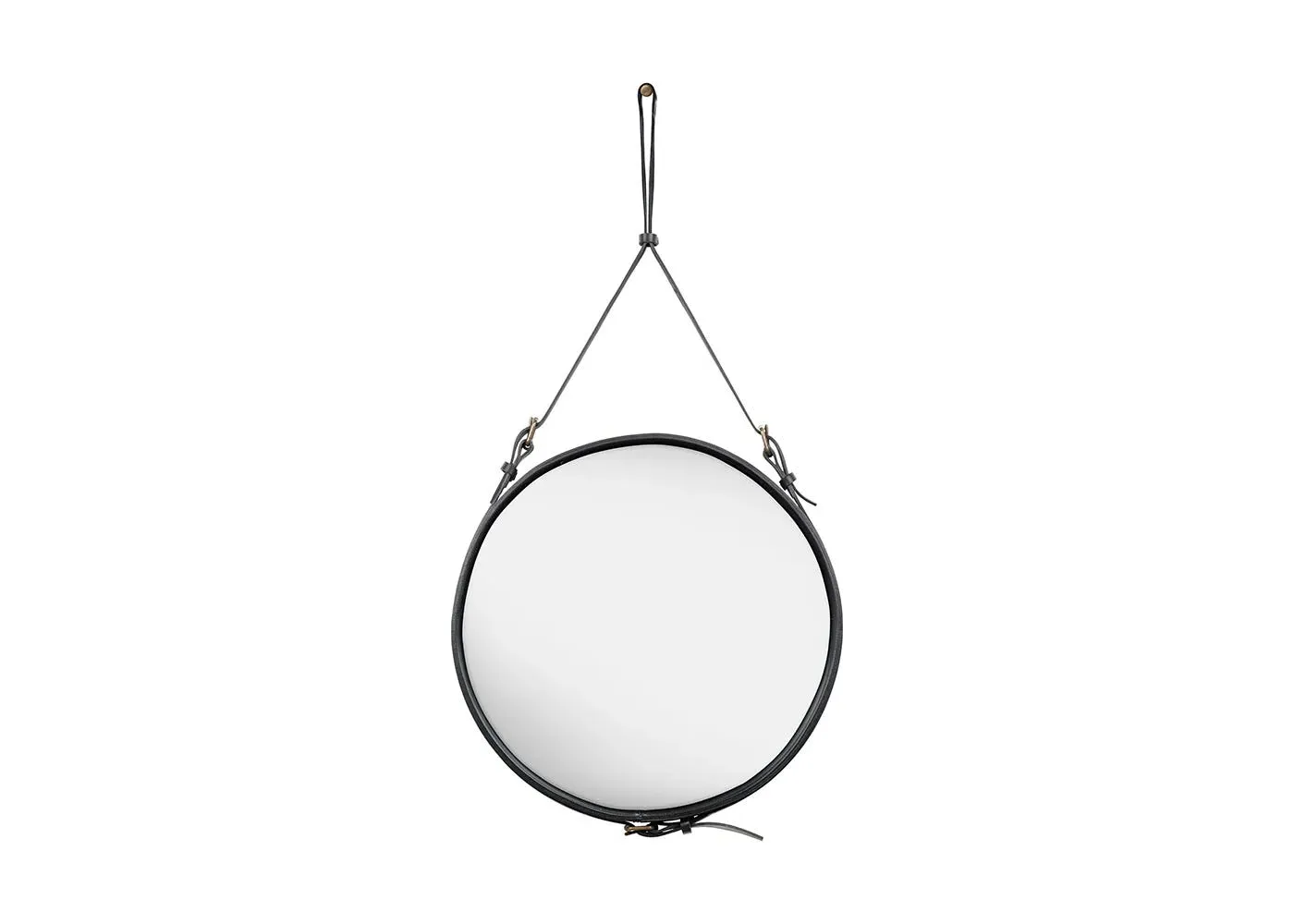 Small Wall Mirror - Black, Leather