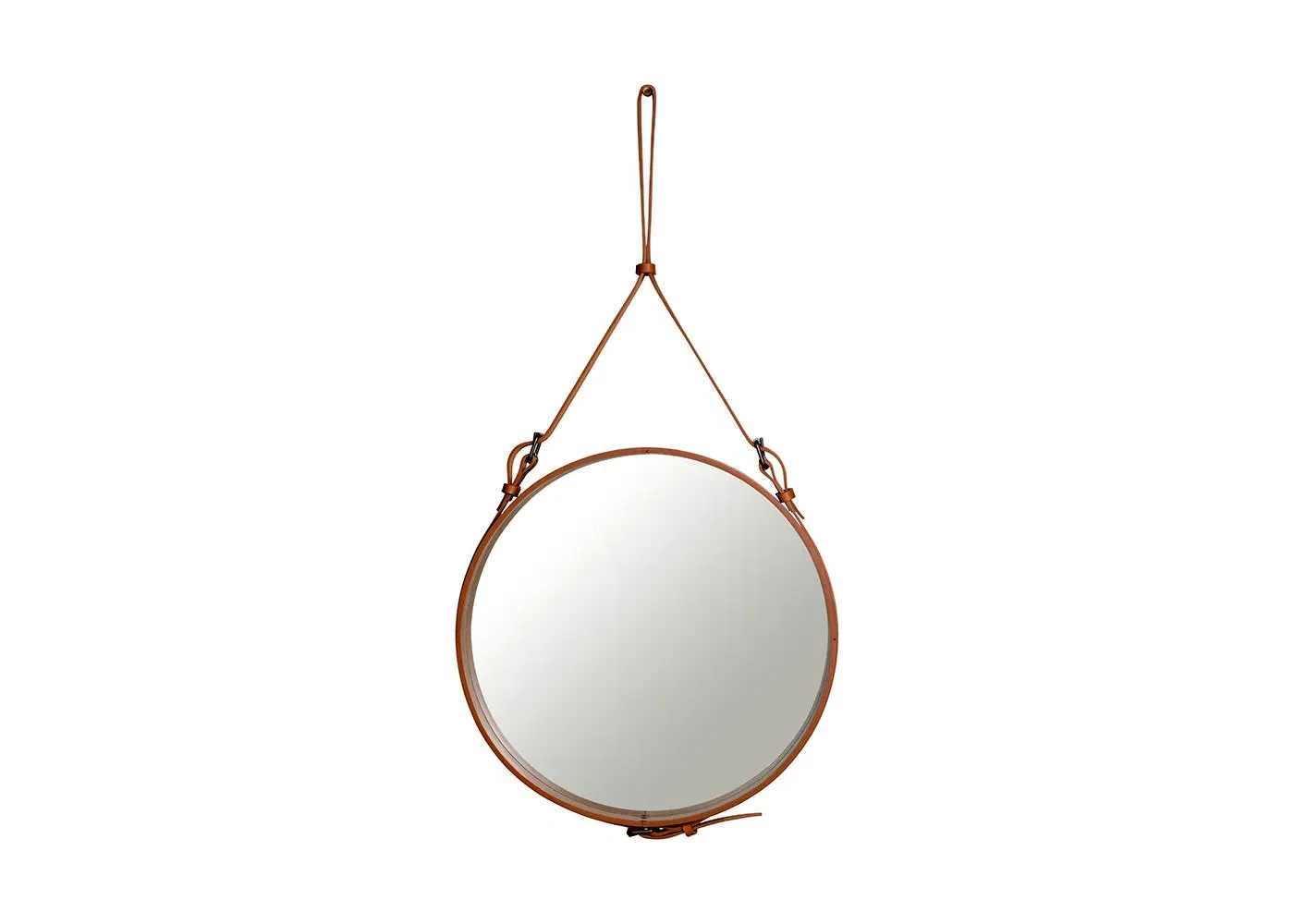Small Wall Mirror - Brown, Leather