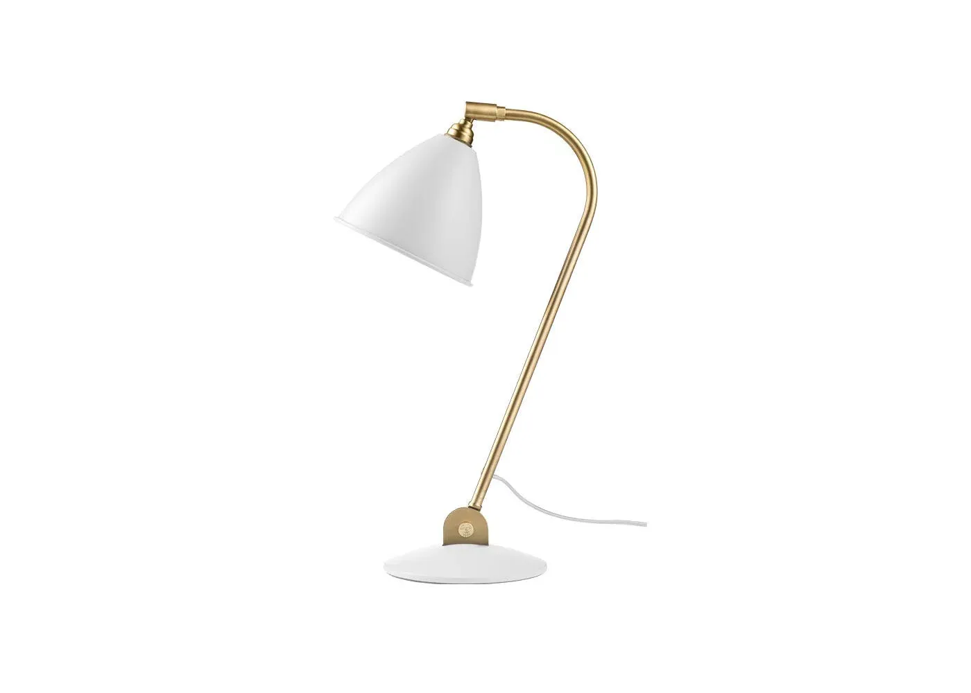 Table Lamp with Adjustable Arm - White, Brass