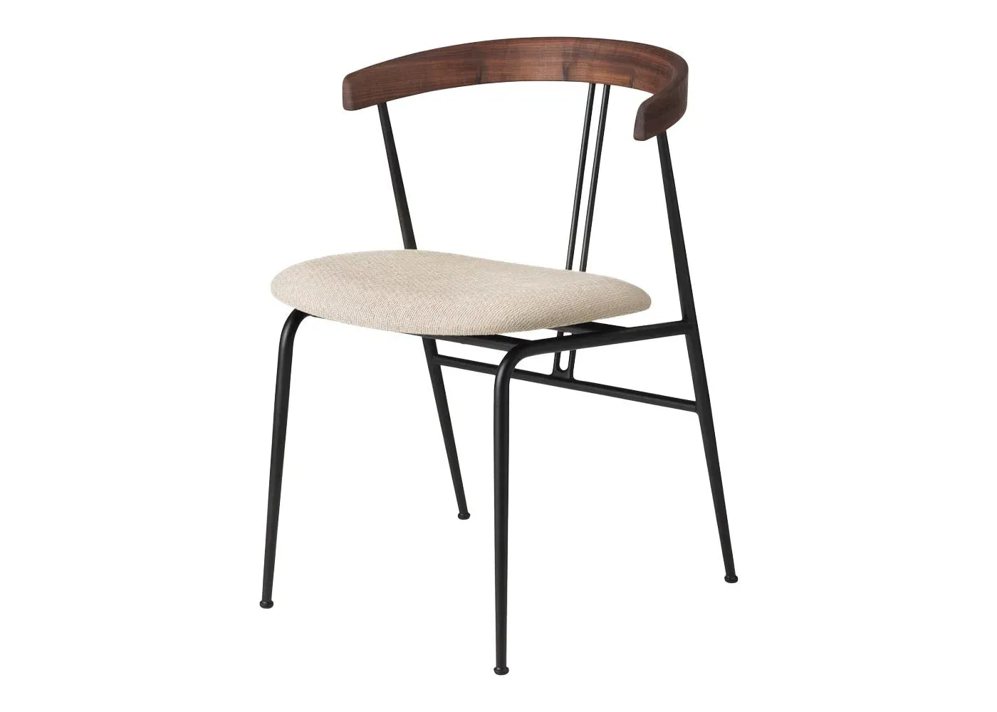 Violin Dining Chair - Cream, Walnut image