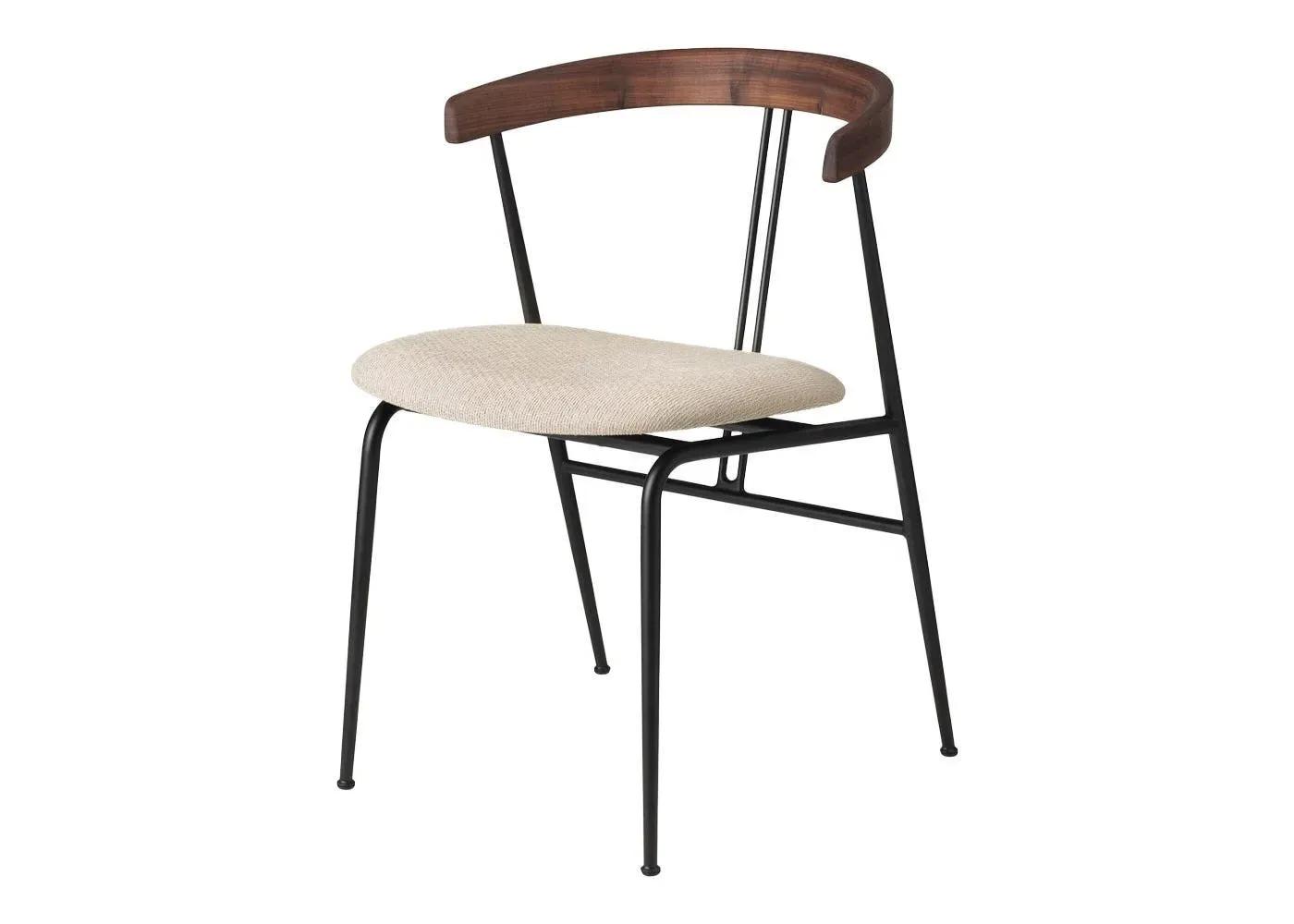 Violin Dining Chair - White, Walnut