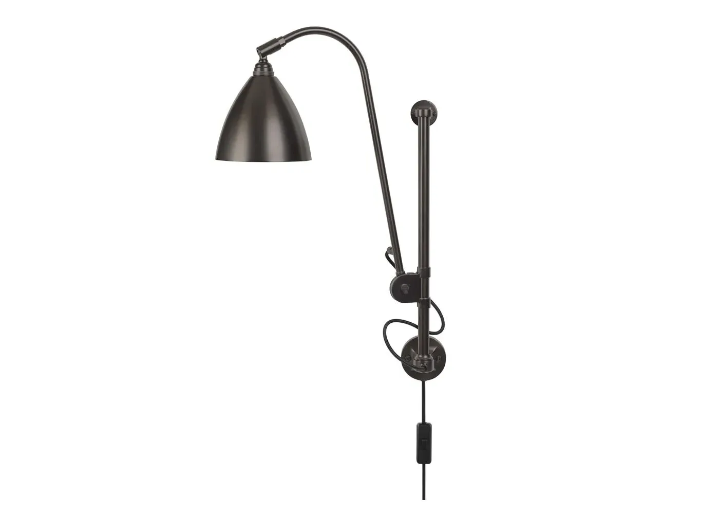 Wall Lamp with Adjustable Arm - Black, Brass image