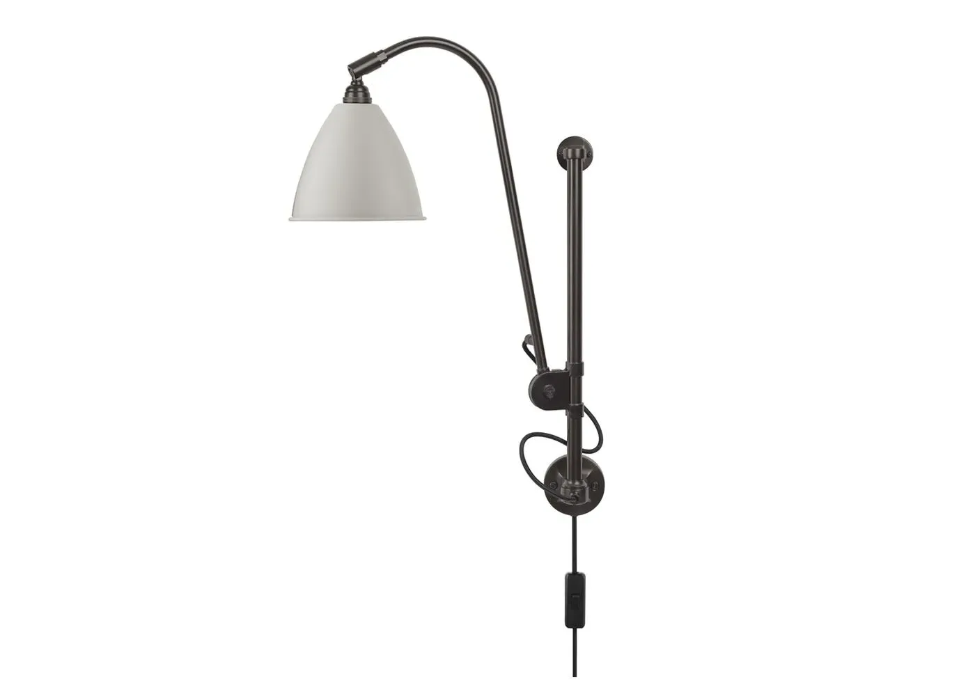 Wall Lamp with Adjustable Arm - White, Brass